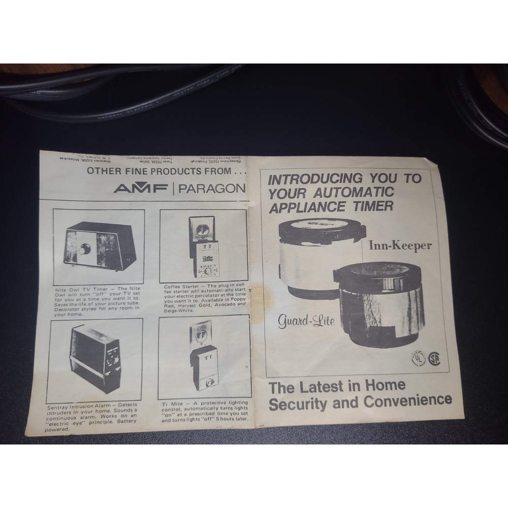 Set of 2 Vintage AMF Paragon Lamp and Appliance Programmer PPW1-00 - Picture 6 of 10